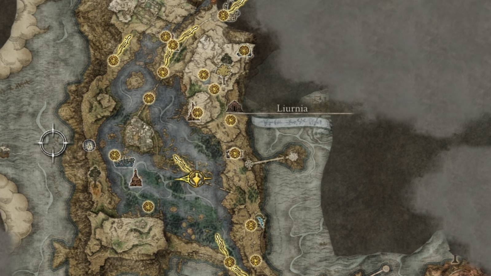 liurnia of the lakes map elden ring