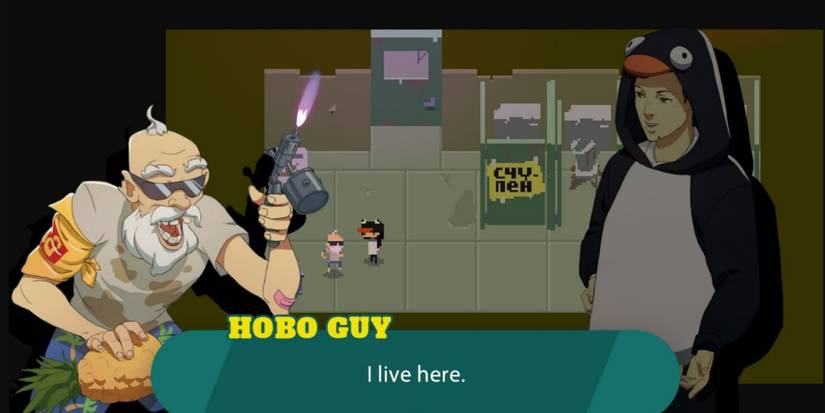 main character talking to hobo guy in kraken academy!!