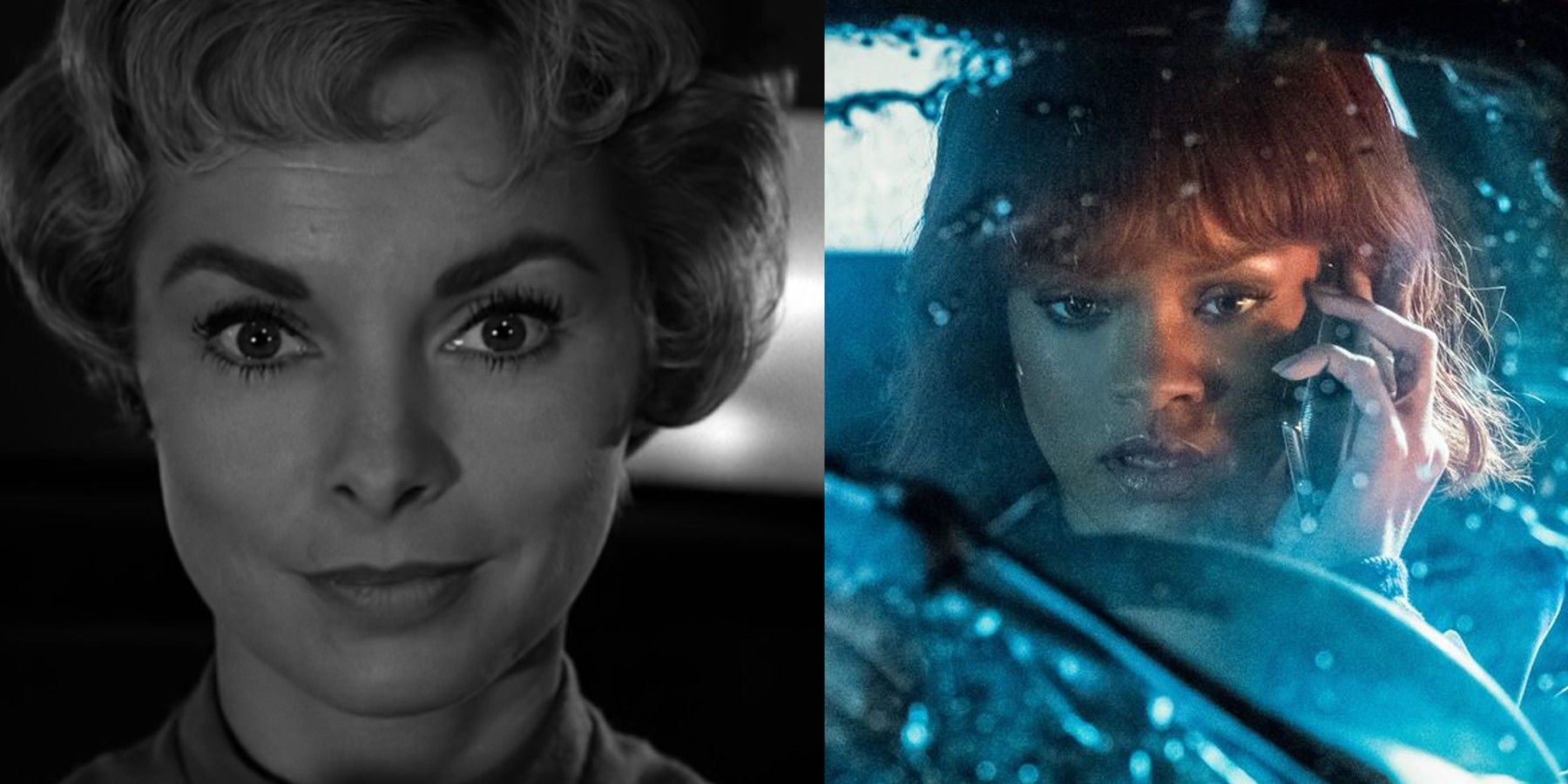 Janet Leigh and Rihanna as Marion Crane