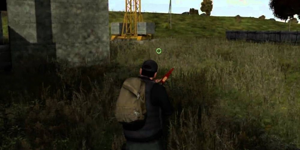 Player using the Hatchet in DayZ. 