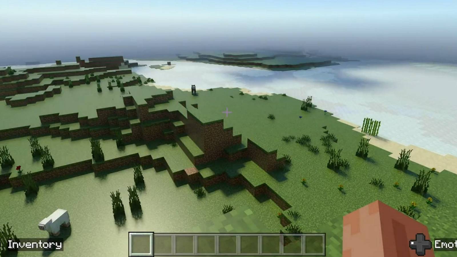 An image from the Xbox Series version of Minecraft showing the more realistic light and shadow on the land.