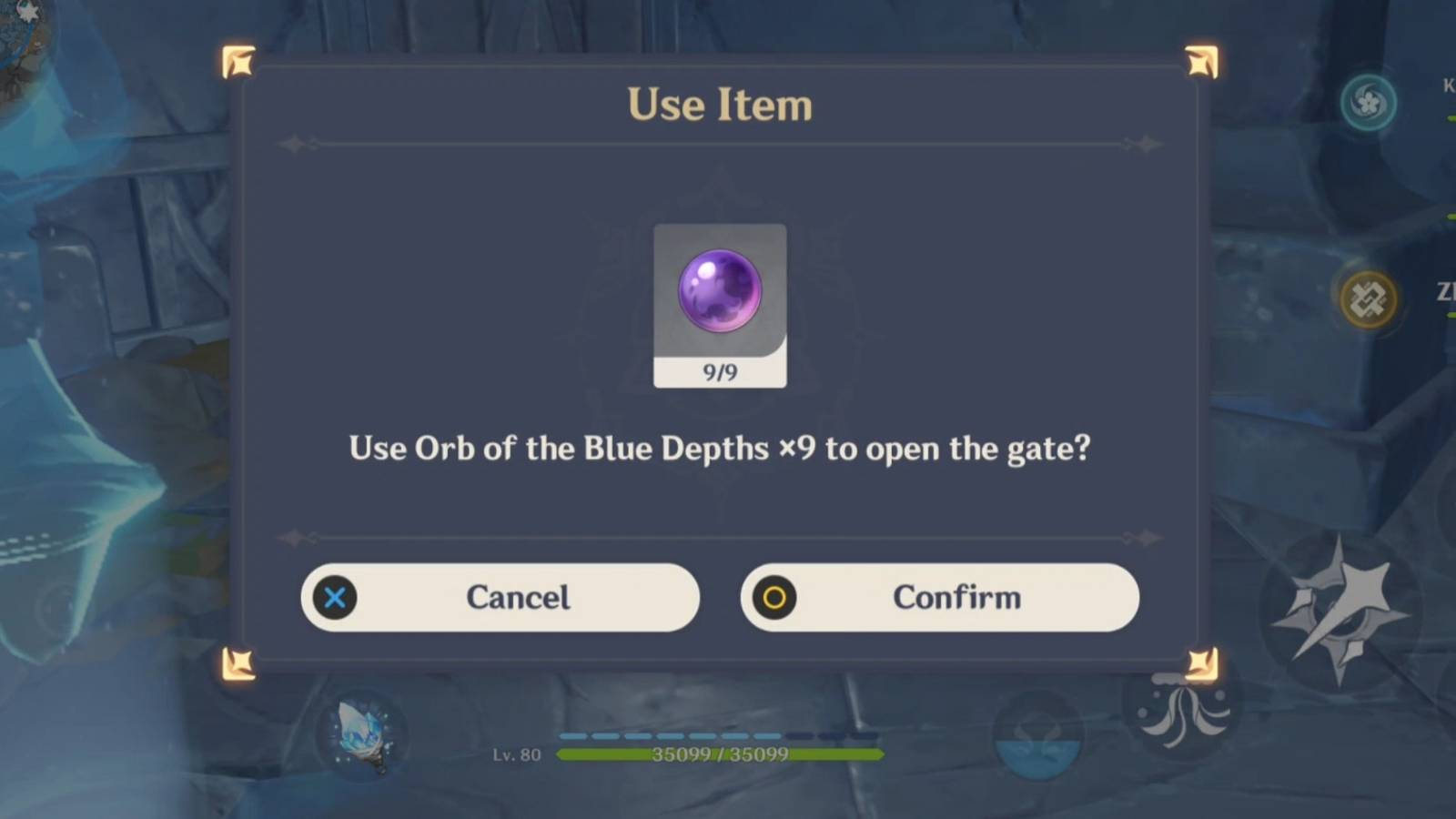 orb of the blue depth in Genshin impact
