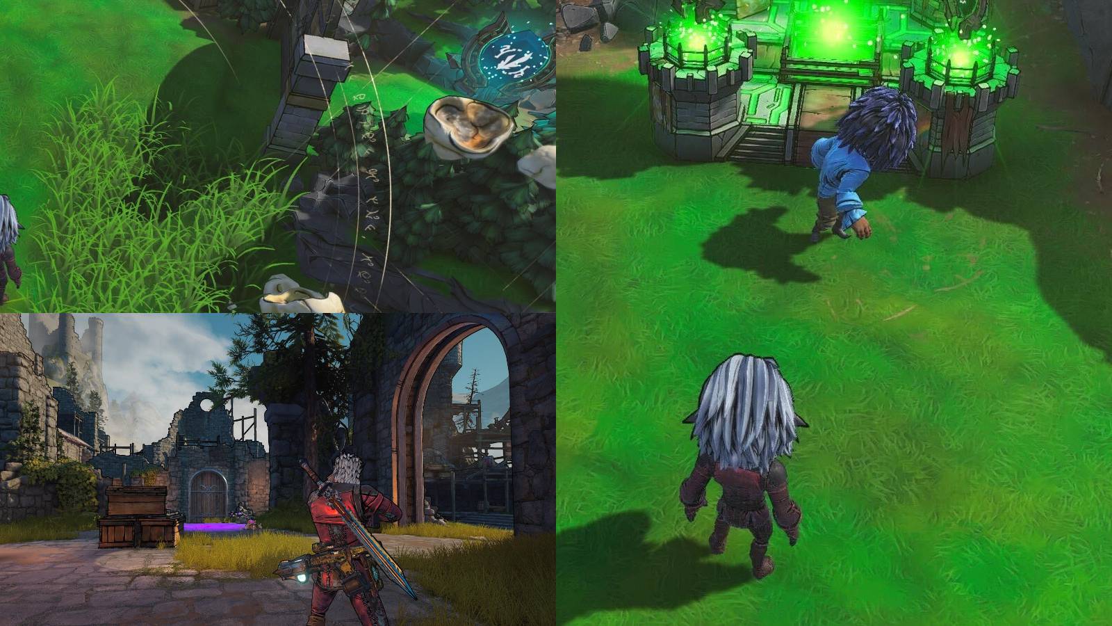 Showcase of various step in the quest Knife to Meet You Quest in Tiny Tina's Wonderlands