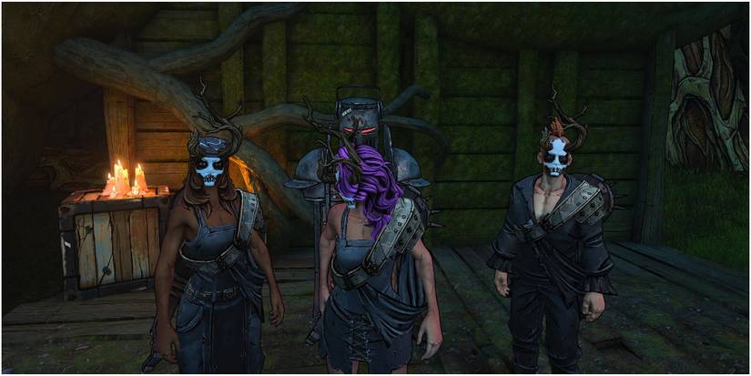 Sinistrella and her band from the quest Lyre and the Brimstone in Tiny Tina's Wonderlands 