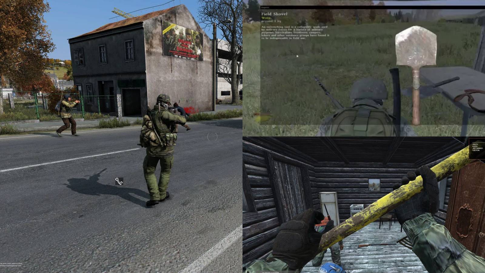 Showcase of the Shovel and Sledgehammer from Dayz.
