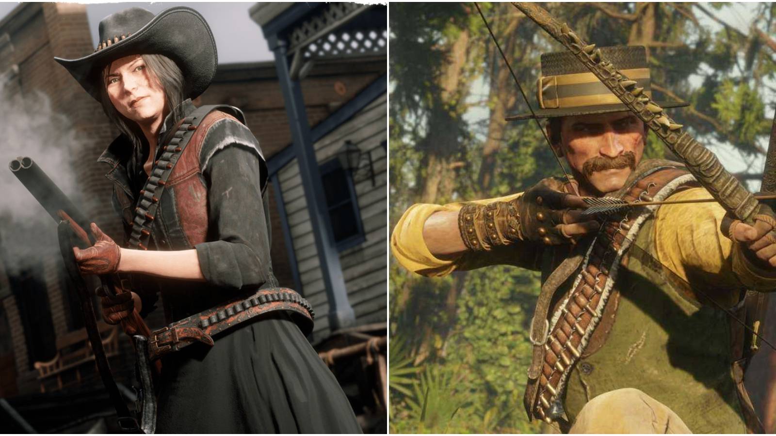 Red Dead Online woman (left) and man (right)