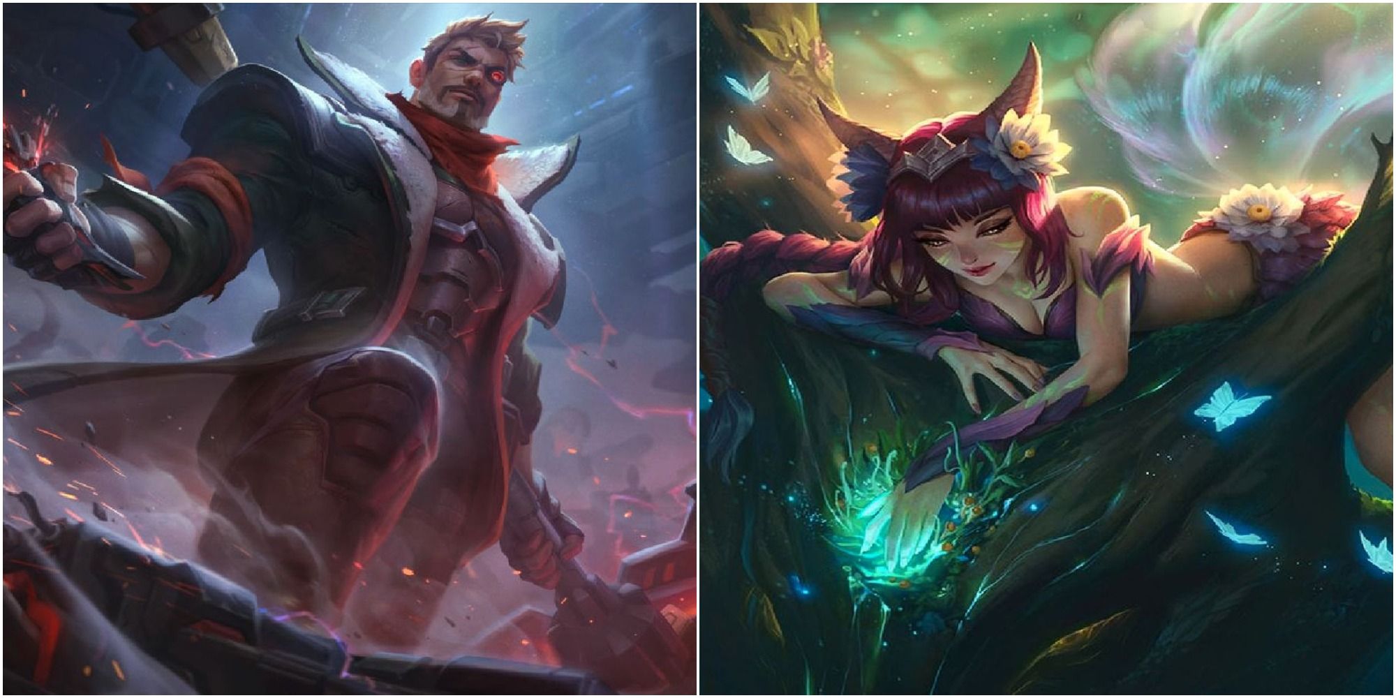 League of Legends Jayce (left) and Ahri (right)