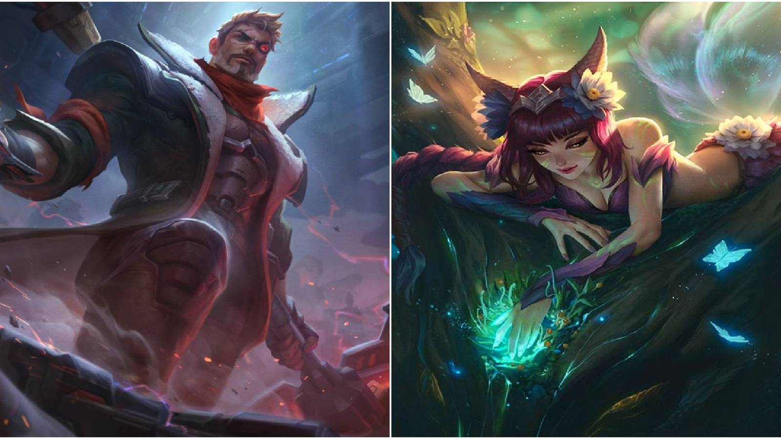League of Legends Jayce (left) and Ahri (right)