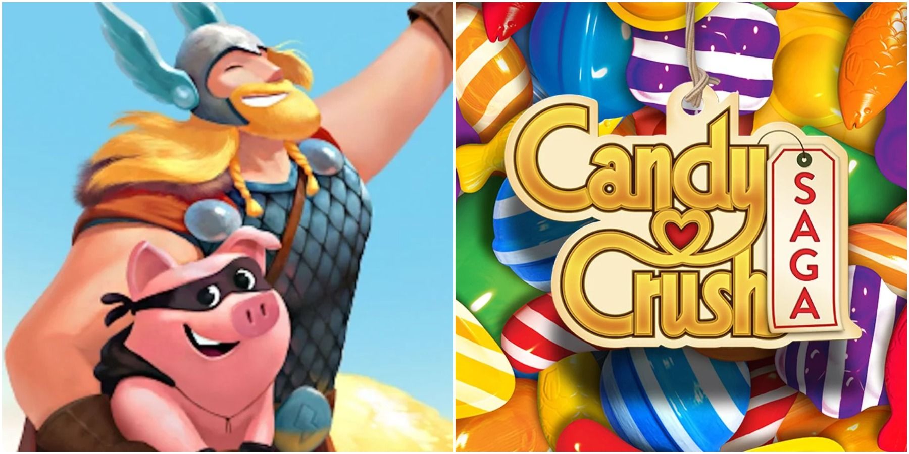 left: coin master; right: candy crush