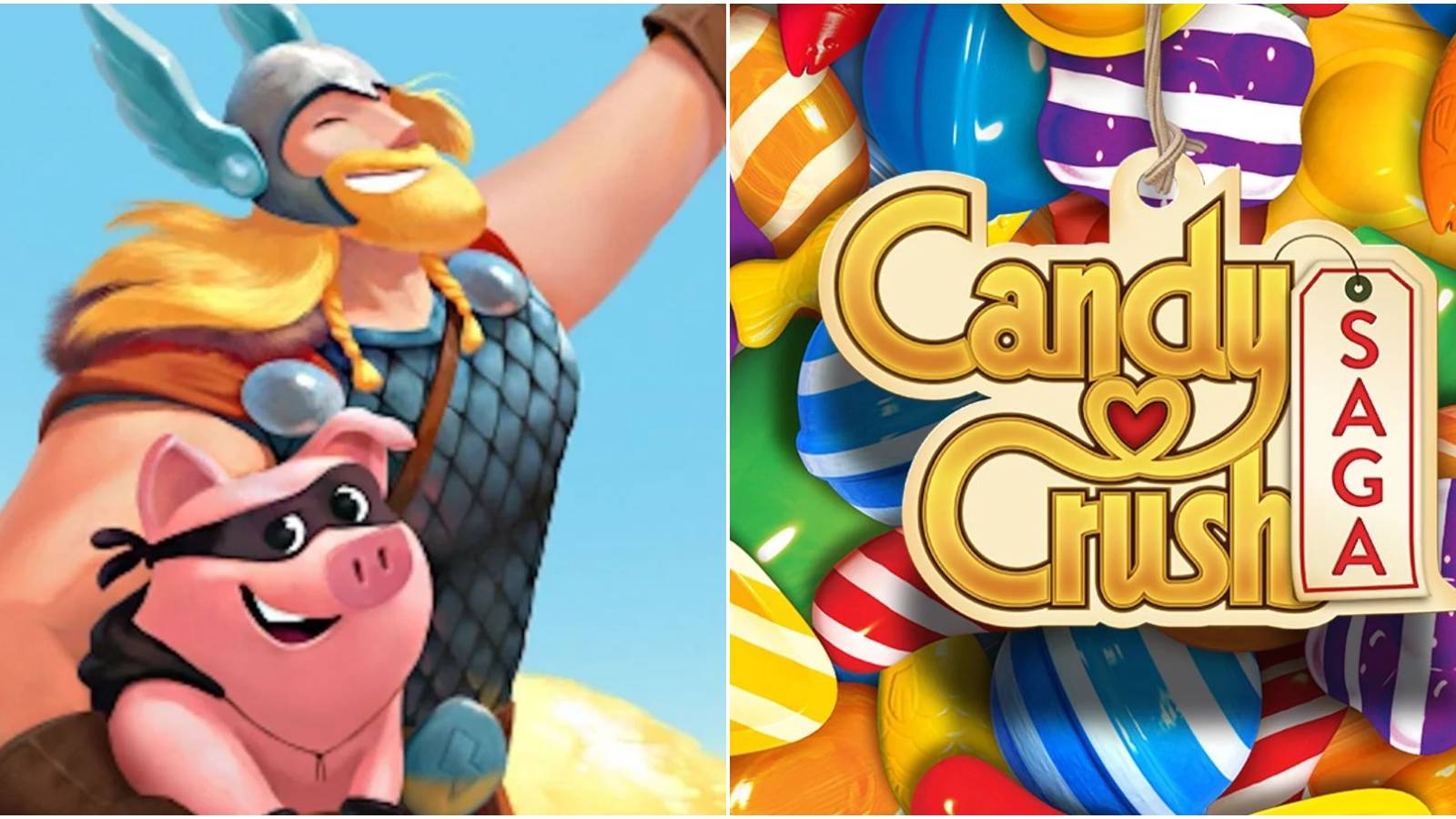 left: coin master; right: candy crush