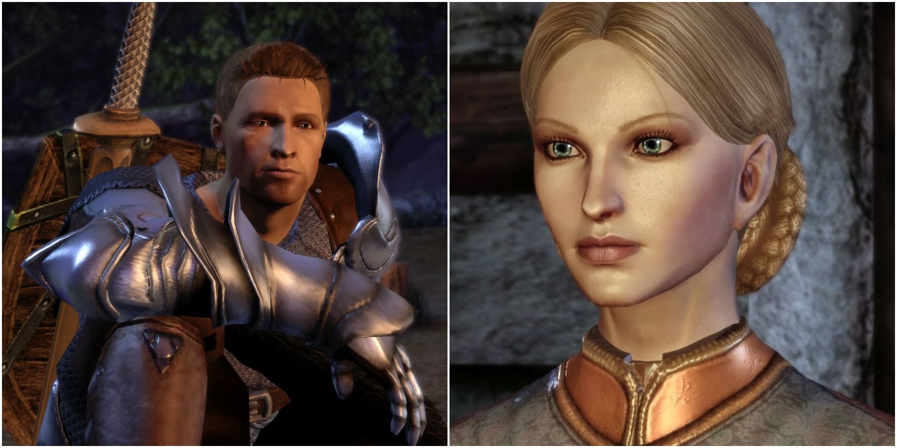 Split image of Alistair and Anora.