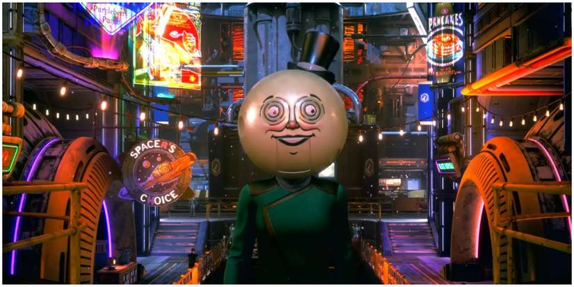 Man with moon helmet and top hat.