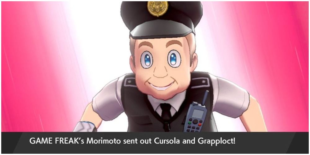 Morimoto NPC sending out Pokemon.