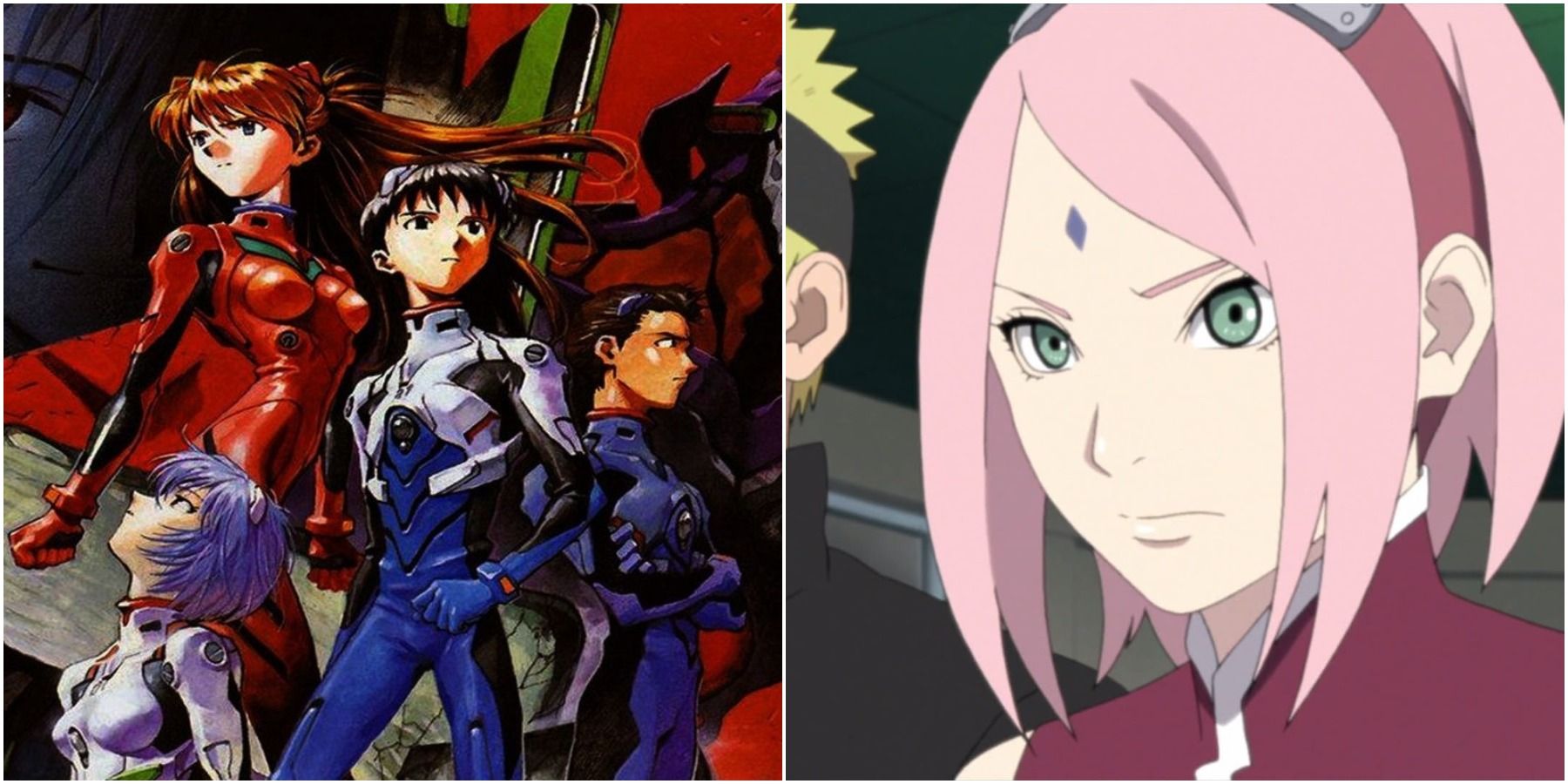 Neon Genesis Evangelion characters and Sakura Haruno from Naruto
