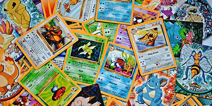 pokemon cards pile