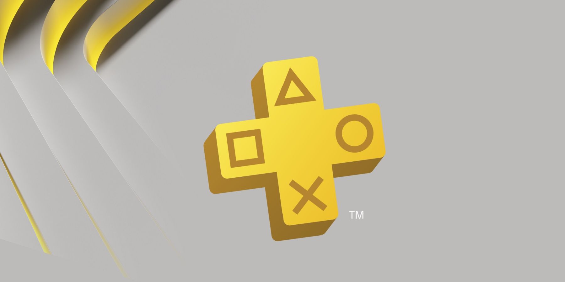 ps plus logo grey and yellow background