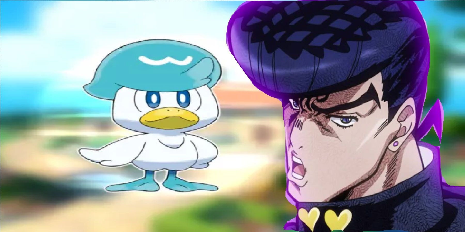 higashikata josuke and quaxly (pokemon and 2 more) drawn by