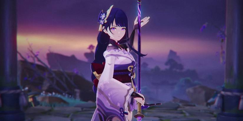 raiden shogun using engulfing lightning in genshin impact