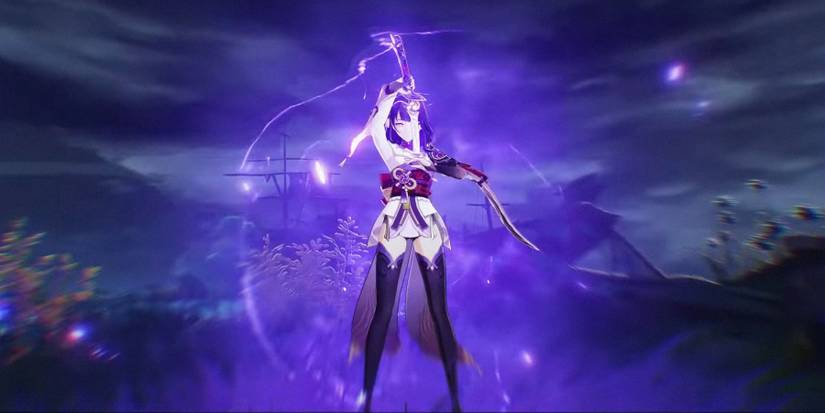 raiden shogun using sword in genshin impact