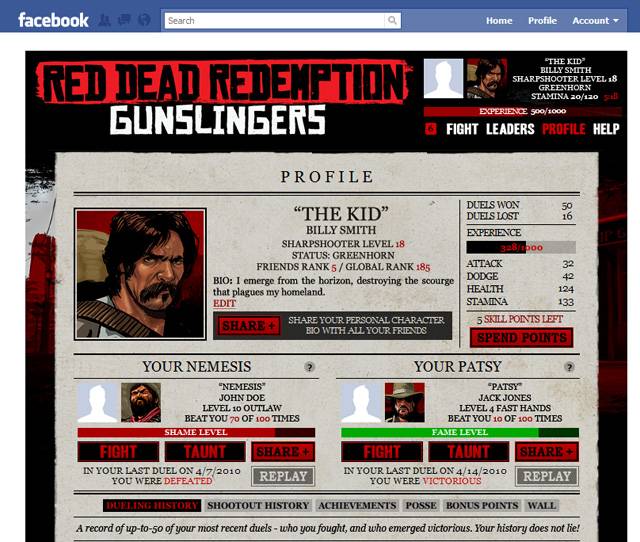 red dead redemption gunslingers facebook