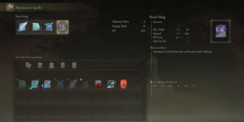 rock sling requirements in elden ring