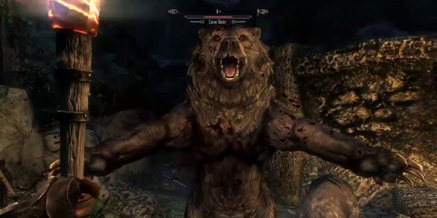 Skyrim Anniversary Edition - Tpose Cave Bear Fight 