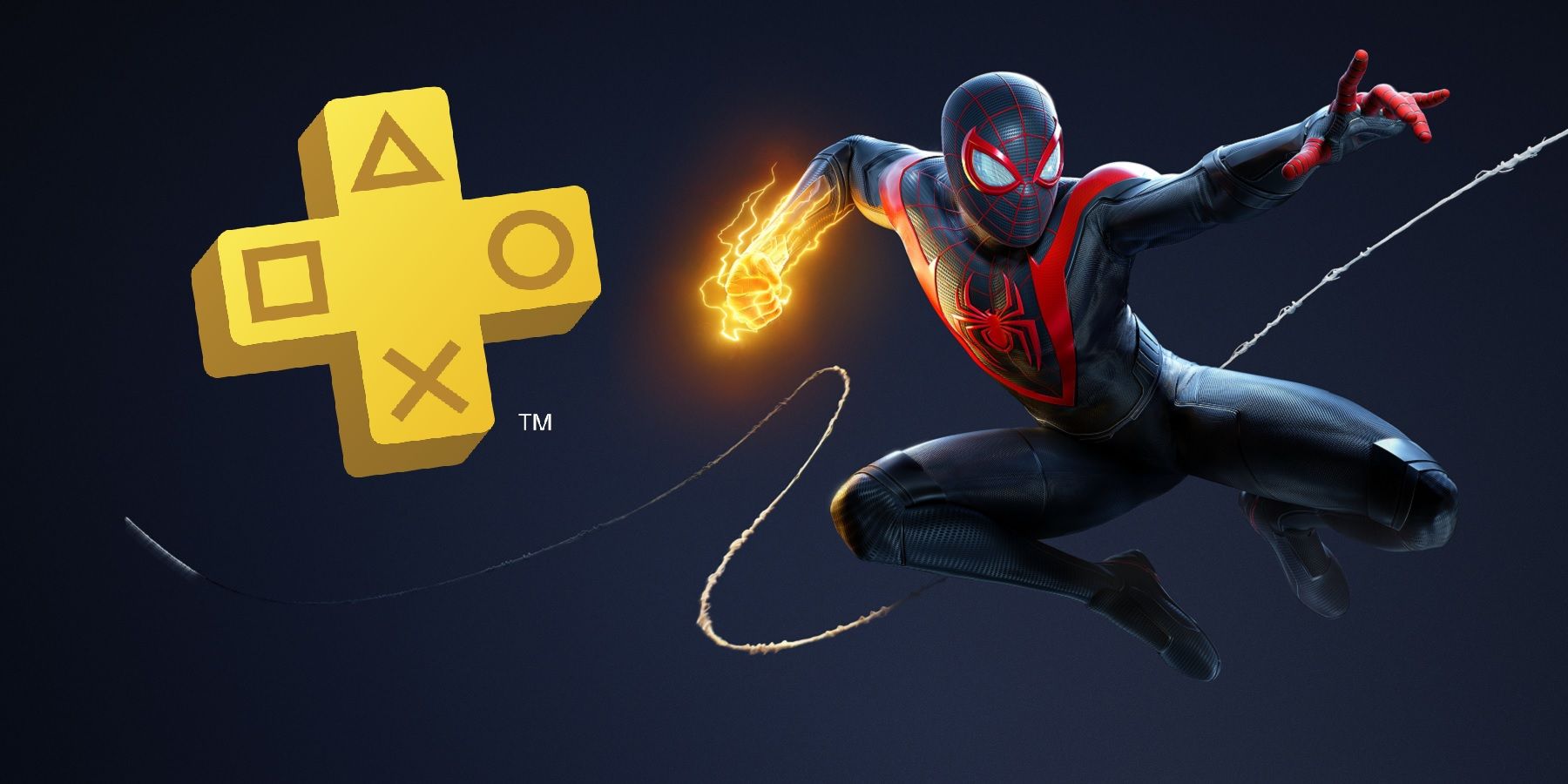 spider-man miles morales with ps plus logo
