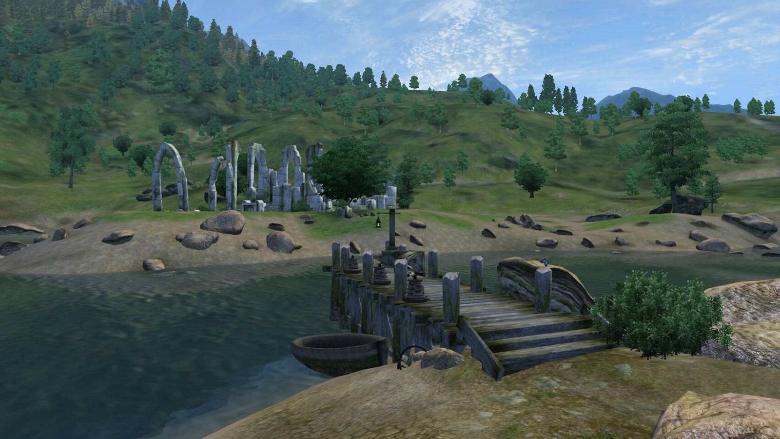 Screenshot from The Elder Scrolls 4: Oblivion showing the area outside the Imperial prison.
