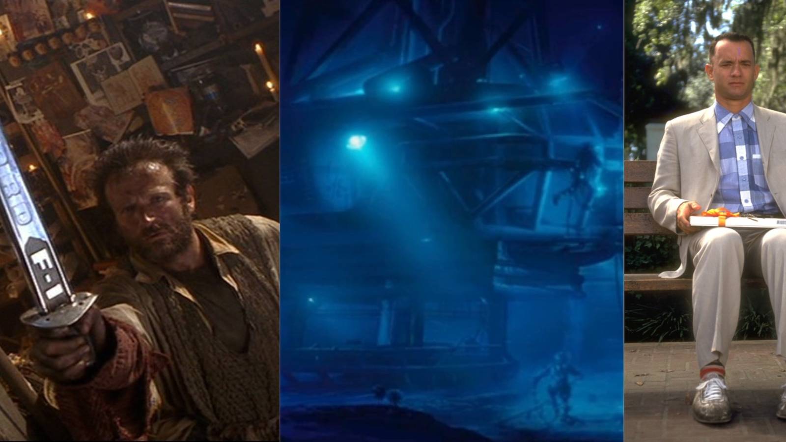 title split image The Fisher King The Abyss Forrest Gump