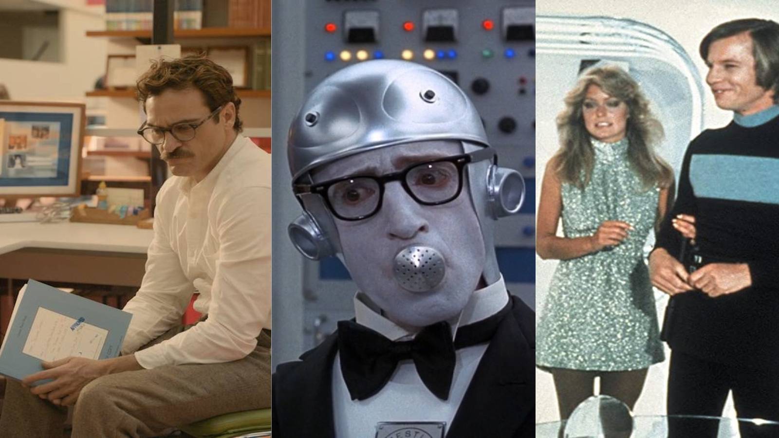 title split image sci-fi utopias Her Logan's Run Sleeper