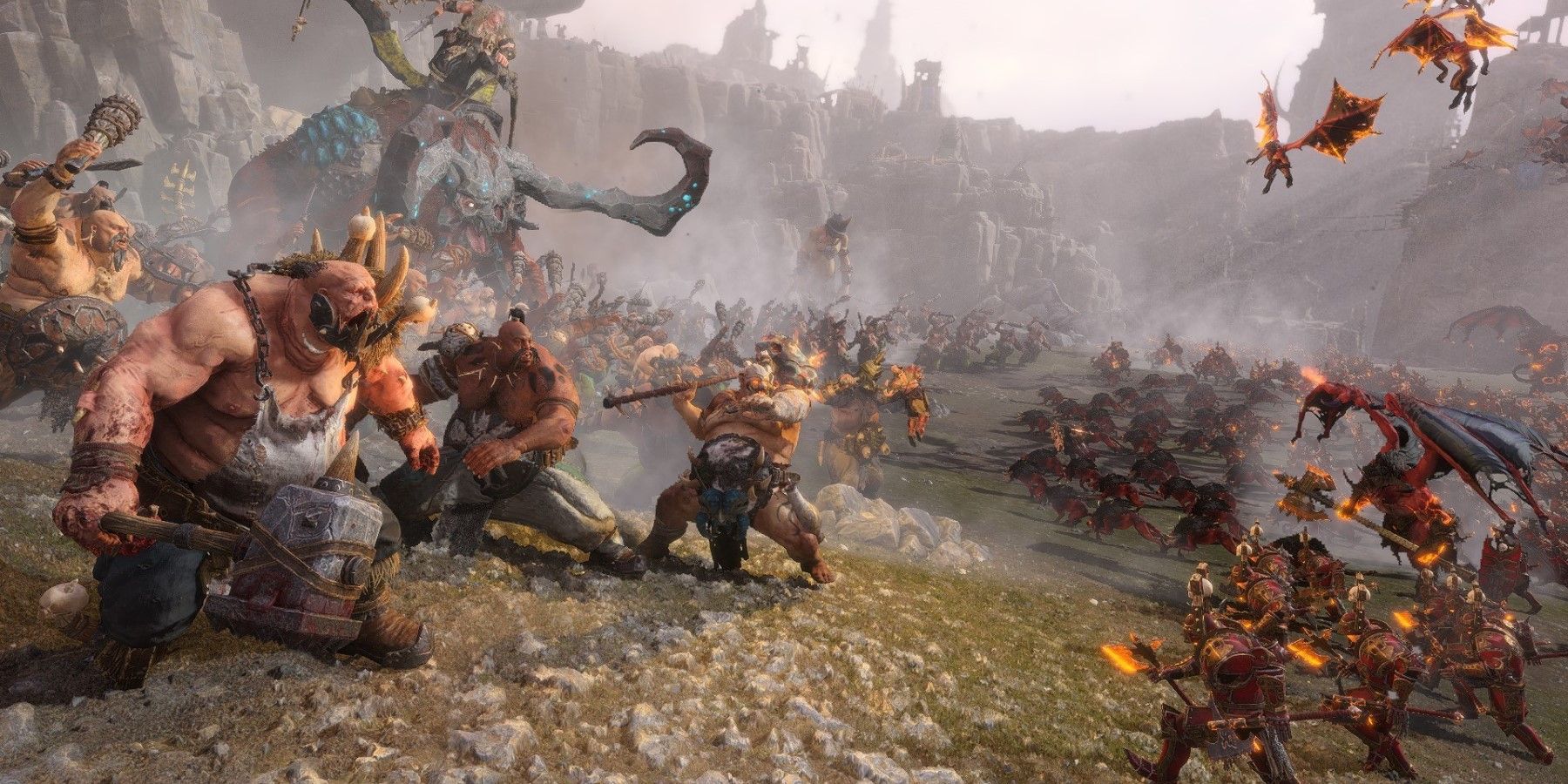 Total War: Warhammer 3 Ogre vs Khorne battle
