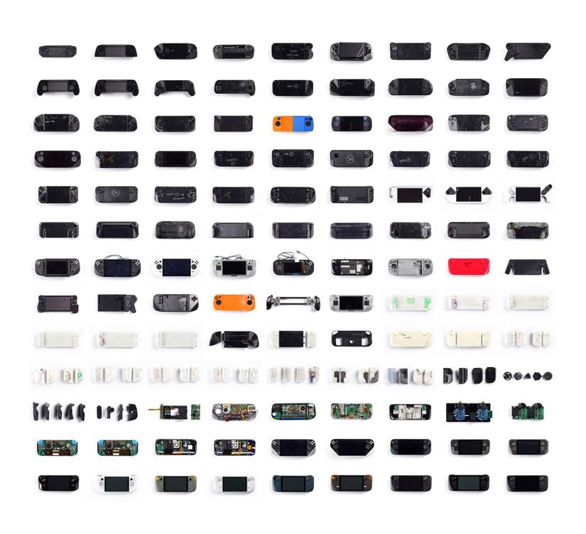 Image showing all the different Steam Deck prototypes.