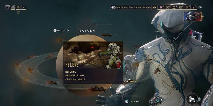 The Helene mission on Saturn on Warframe.