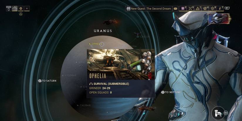 The Ophelia mission on Uranus on Warframe.