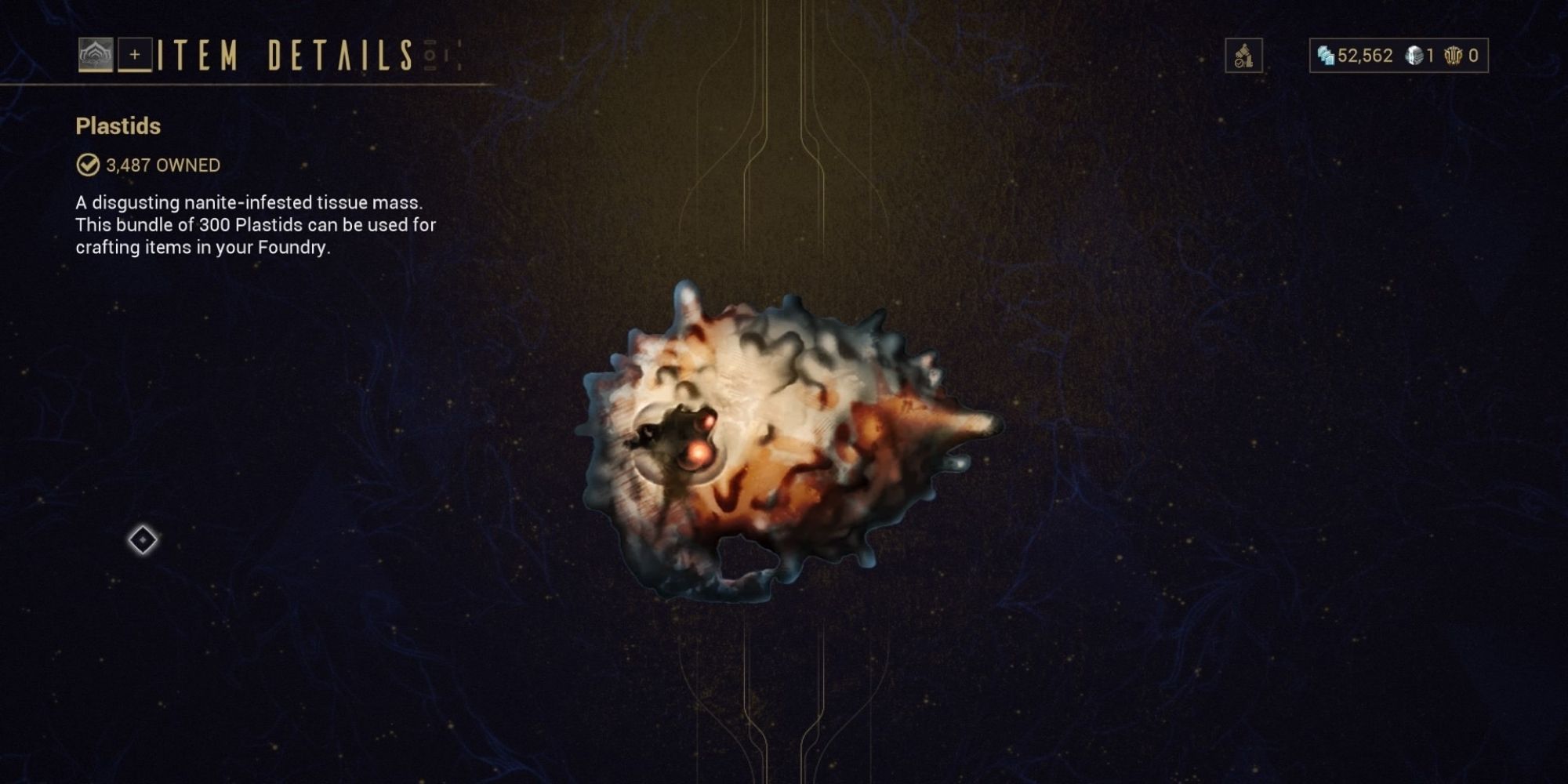 The Plastids resource preview on Warframe.