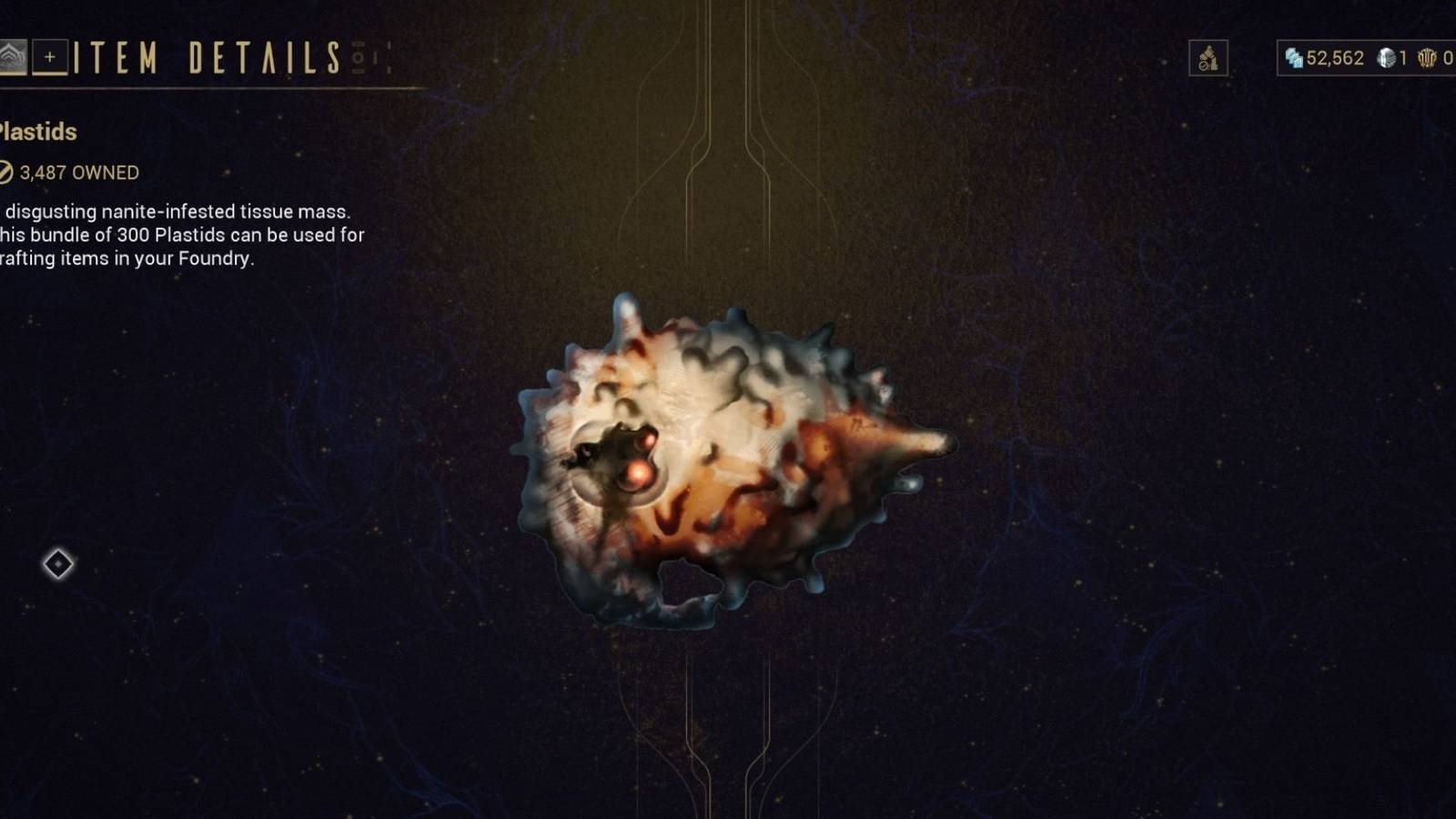 The Plastids resource preview on Warframe.