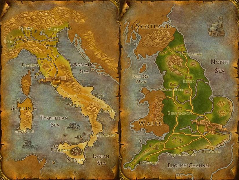 wow classic world map italy great brittain