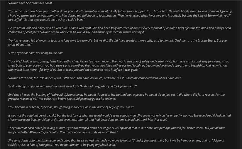 wow sylvanas christie golden excerpt 2