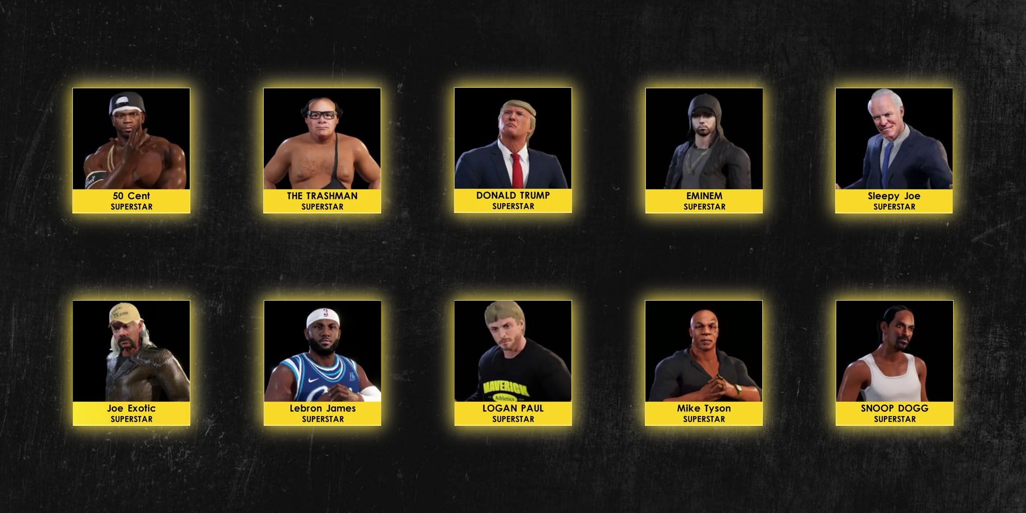 What is the rating of Superstars on the WWE 2K22 roster?