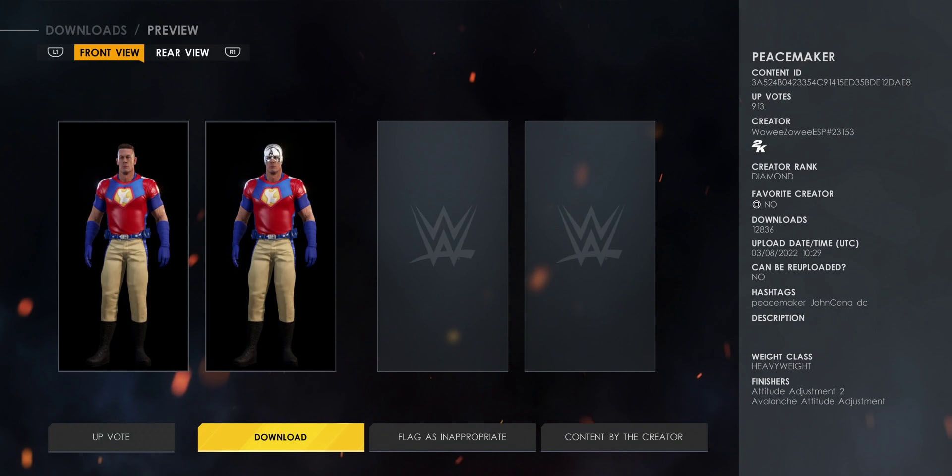 wwe-2k22-best-custom-superstars-based-on-superheroes-and-villains-peacemaker