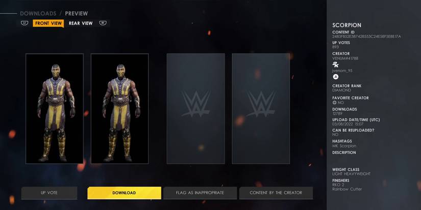 wwe-2k22-best-custom-superstars-based-on-video-game-characters-scorpion-mortal-kombat