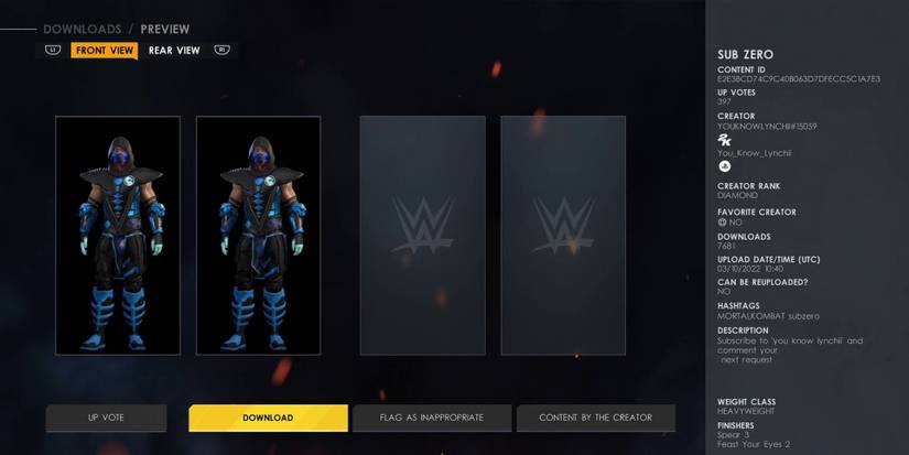 wwe-2k22-best-custom-superstars-based-on-video-game-characters-sub-zero-mortal-kombat