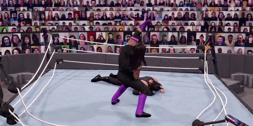 wwe-2k22-how-to-break-the-ring-05-undertaker-knocks-out-kane