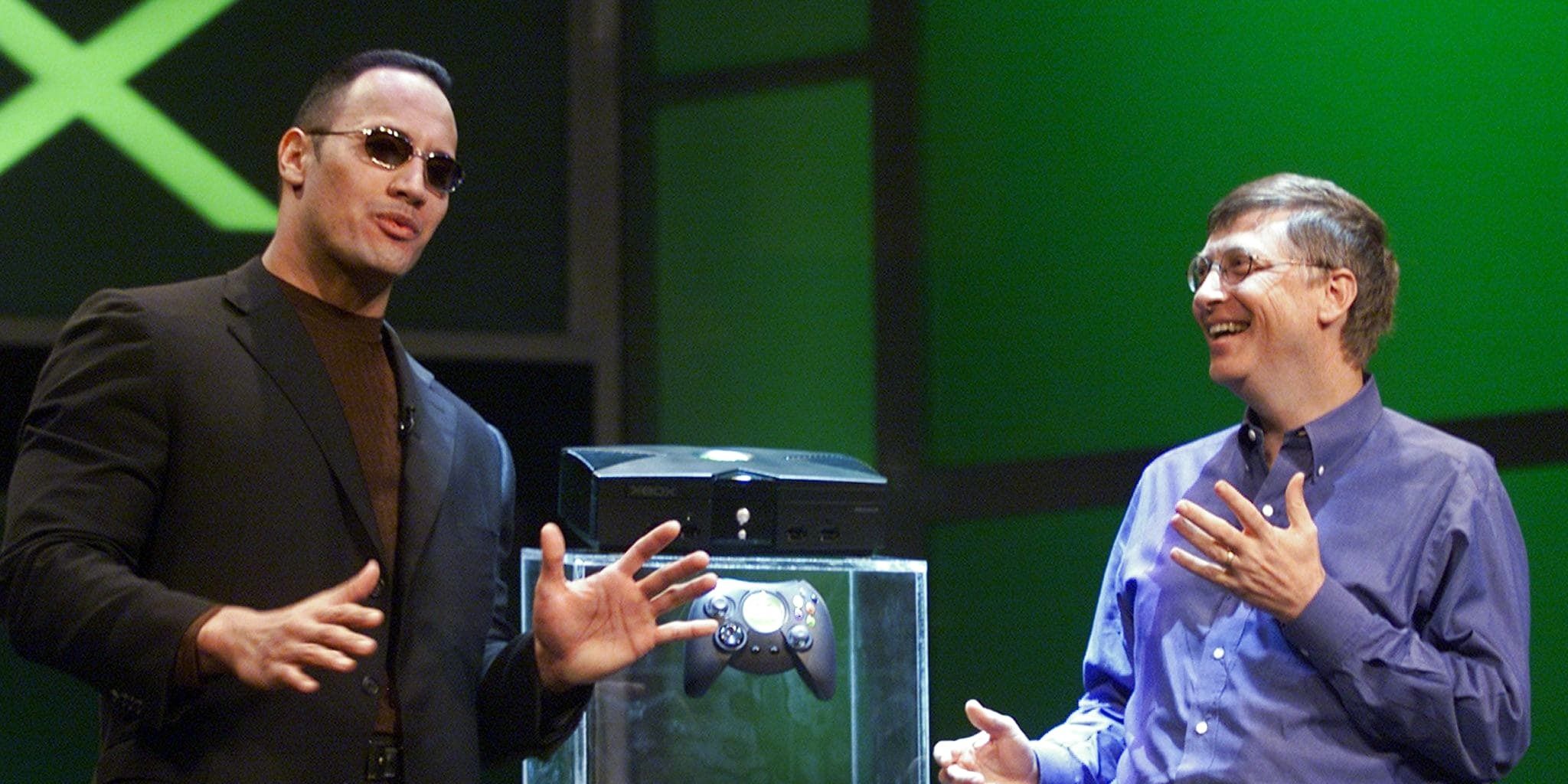 xbox original reveal with the rock and bill gates