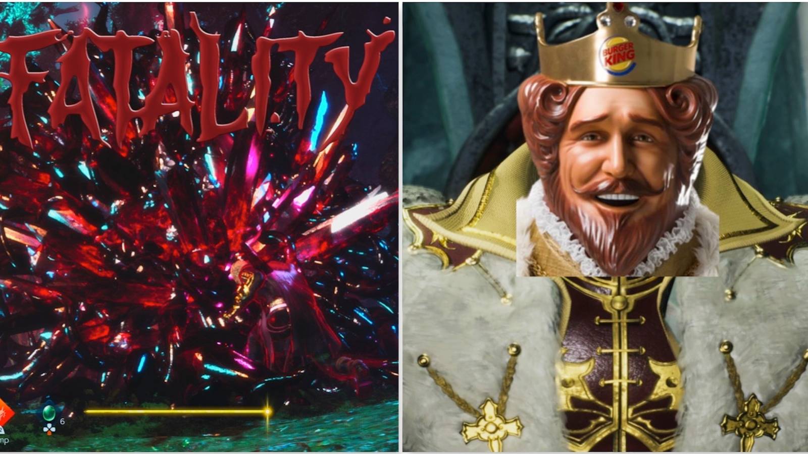 Stranger of Paradise Final Fantasy Origin memes involving Mortal Kombat and Burger King