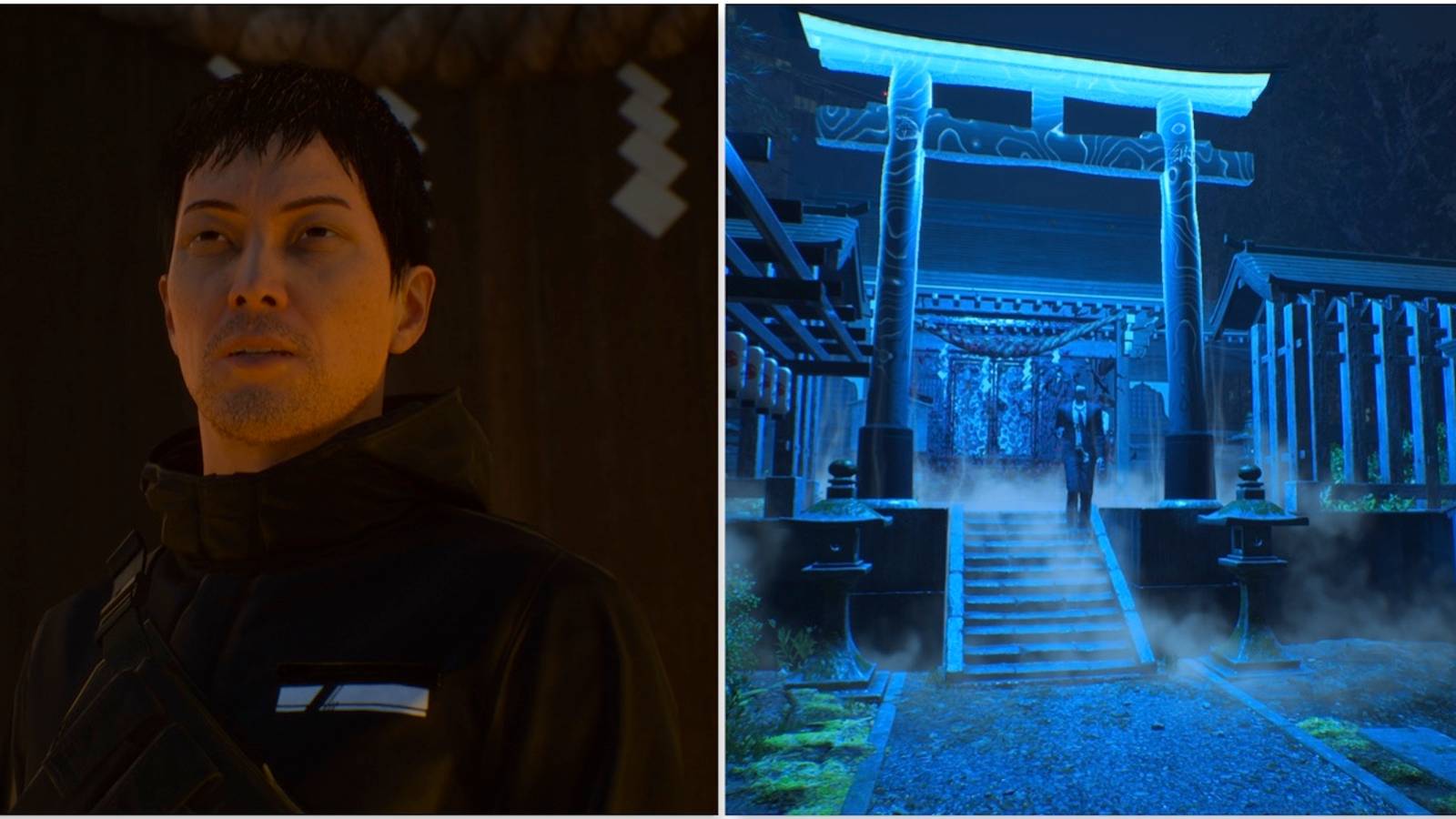 KK and a shrine in Ghostwire Tokyo in Ghostwire Tokyo