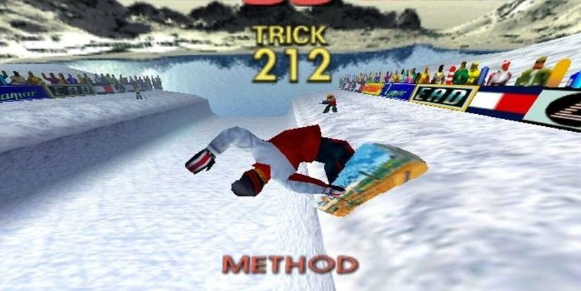 Snowboarder doing a trick