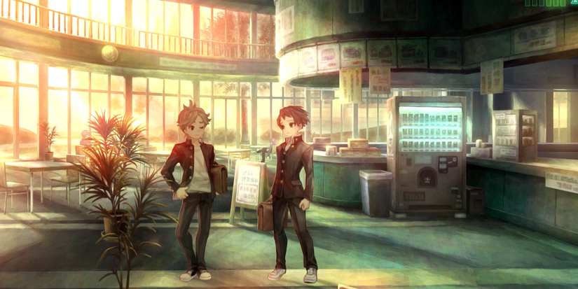 Kyuta and and Juro in the school canteen