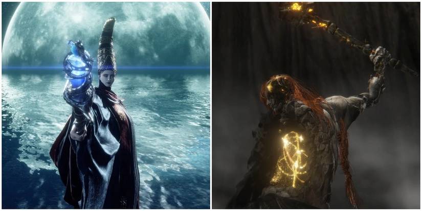 Split image of Rennala and Radagon.