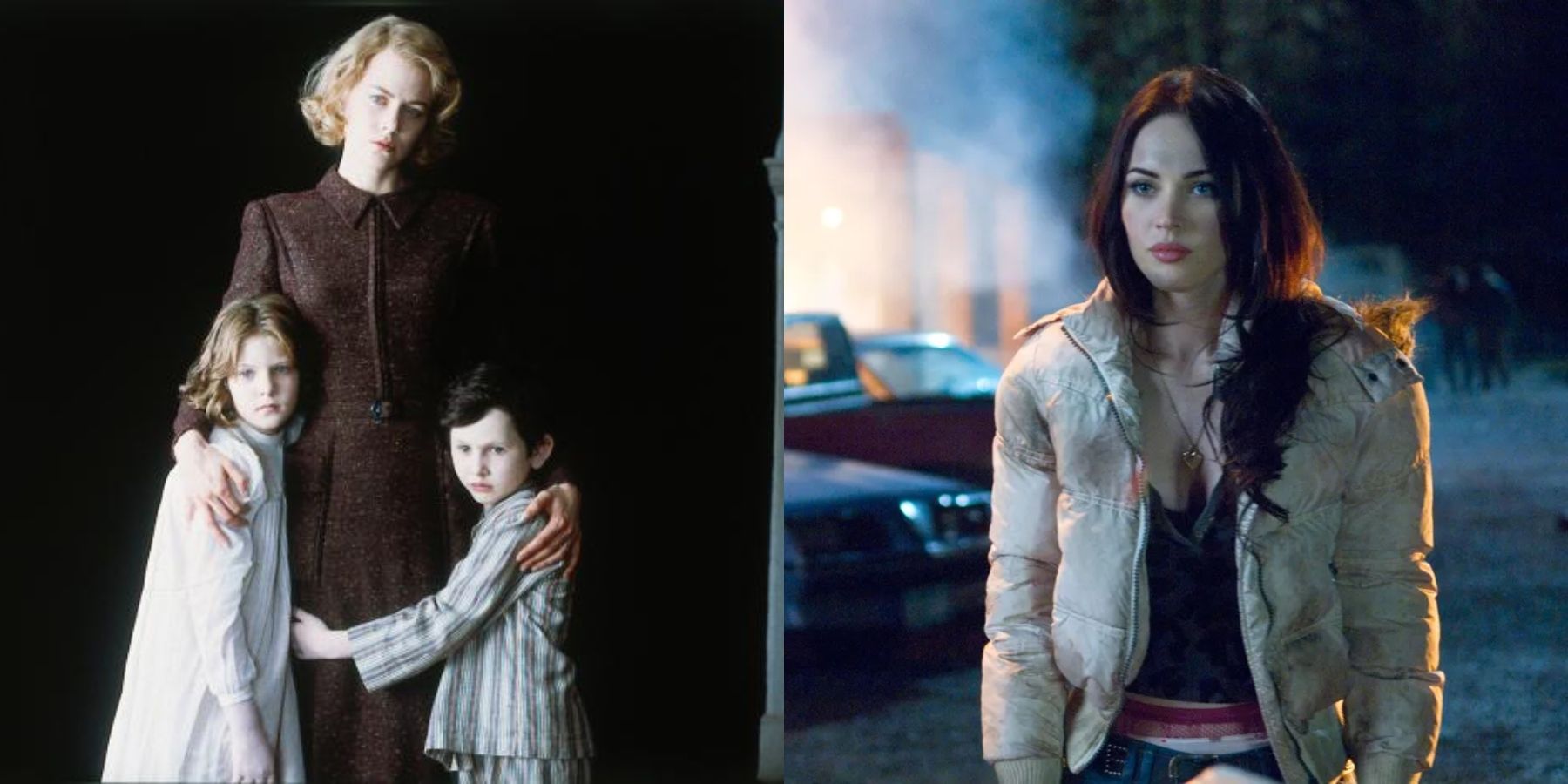 Split image of The Grace and her children in The Others and Jennifer in Jennifer's Body